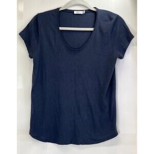 Vince Womens XS Black Scoop Neck Short Sleeves Casual Tee